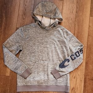 Costa Heathered Gray Hoodie with Logo